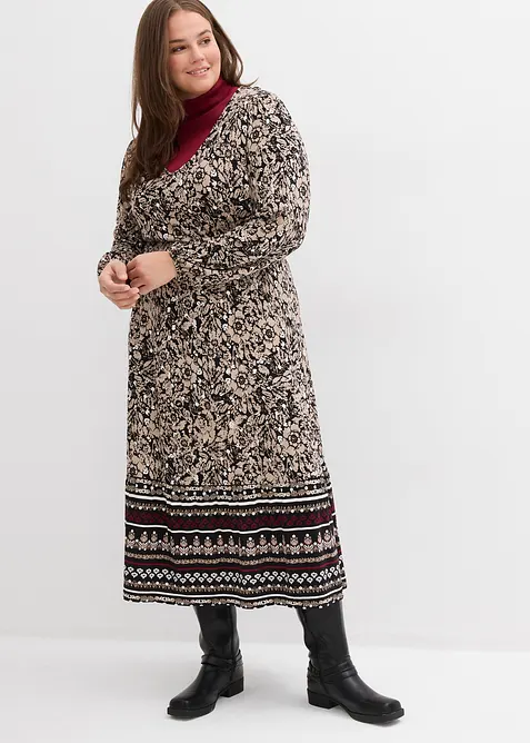 Maxiklänning i elastisk viskosmix, bonprix