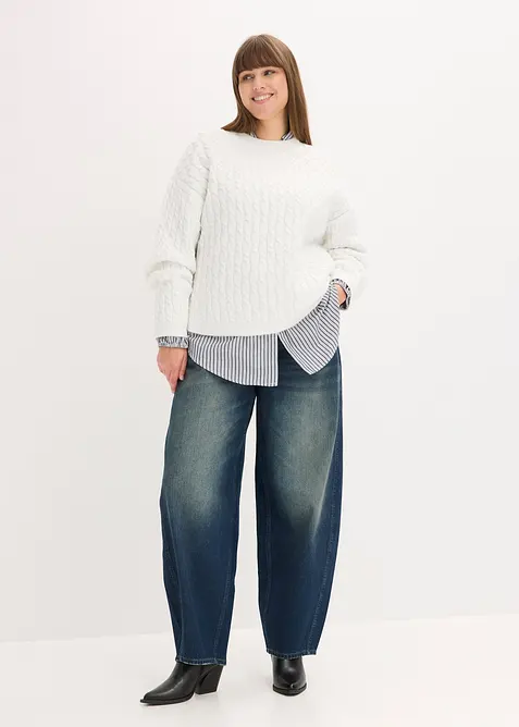 Tröja med flätmönster, bonprix