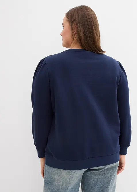 Sweatshirt med broderi i bomullsmix, bonprix