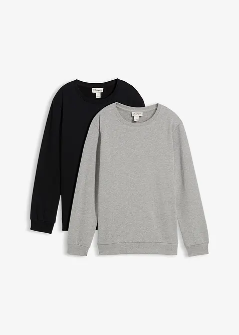 Sweatshirt av ekologisk bomull (2-pack), bonprix