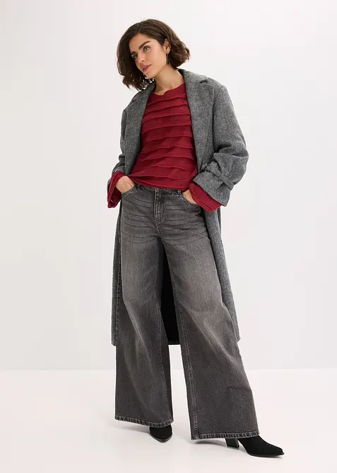 Halvtransparent oversizetröja, bonprix