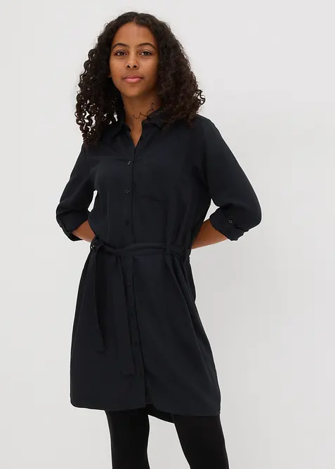 Skjortklänning av viskos med mjukt fall, bonprix