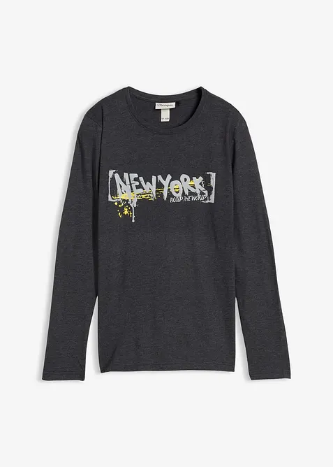 Långärmad topp med tryck, bonprix