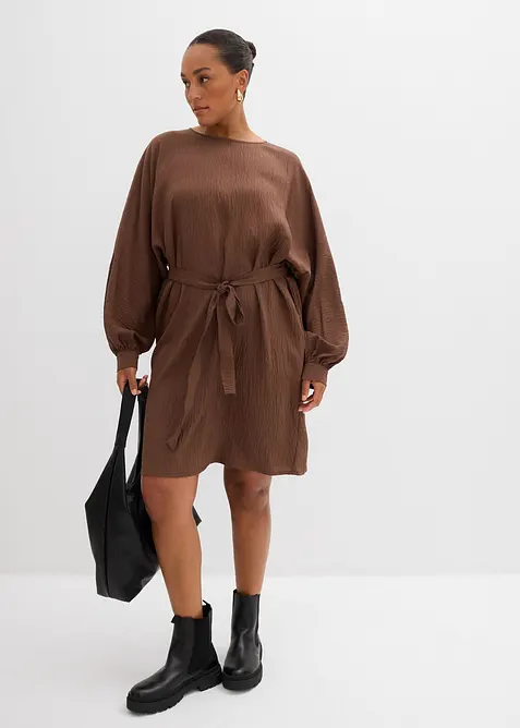 Miniklänning av viskosmix med struktur, bonprix