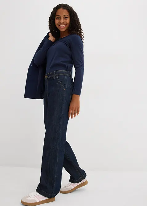 Långärmad topp med ekologisk bomull (2-pack), bonprix