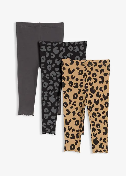 Leggings av ekologisk bomull (3-pack), bonprix