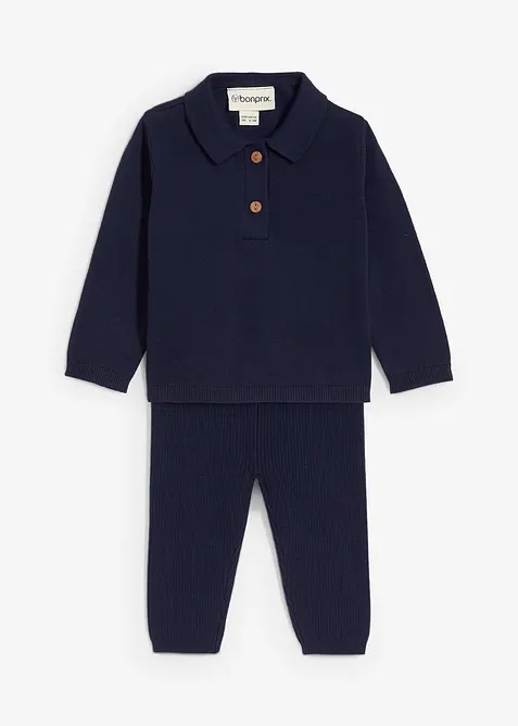 Tröja med tenniskrage och leggings (2 delar), bonprix