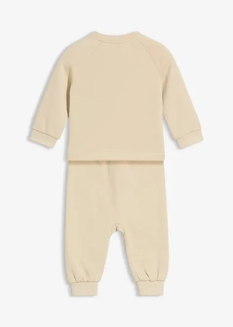 Sweatshirt och byxa med ekologisk bomull för bebisar (2 delar), bonprix