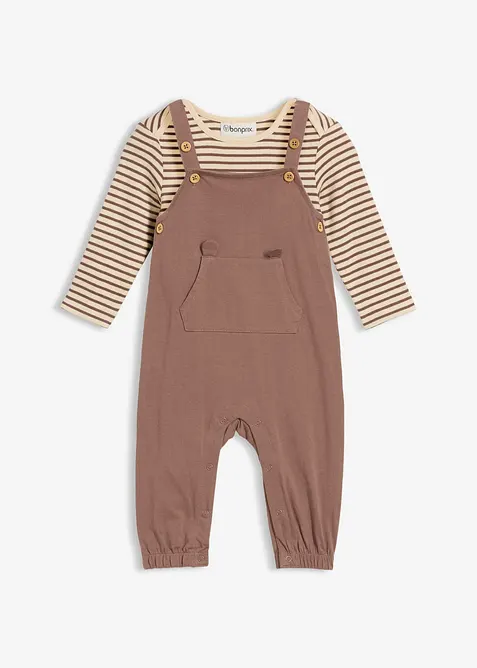 Body och byxa av ekologisk bomull (2 delar), bonprix