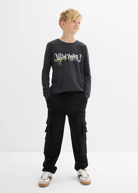 Långärmad topp med tryck, bonprix