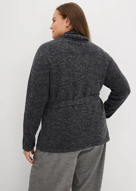 Fluffig cardigan i lurvigt material, bonprix