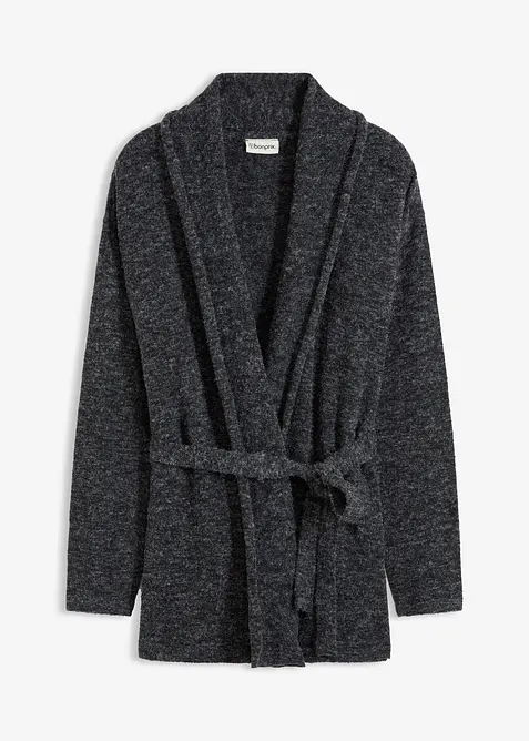 Fluffig cardigan i lurvigt material, bonprix