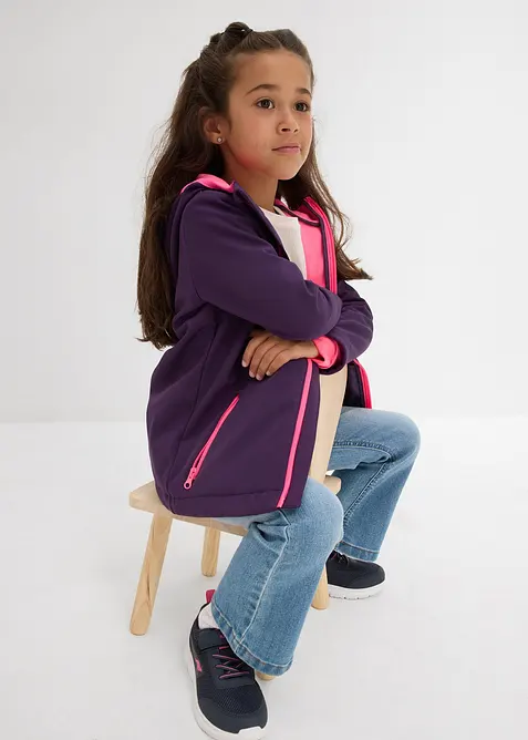 Vattenavvisande och värmande softshelljacka för barn, bonprix