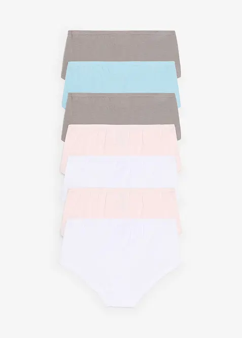 Hipstertrosa med mjuk, ekologisk bomull och satinrosett (7 par), bonprix