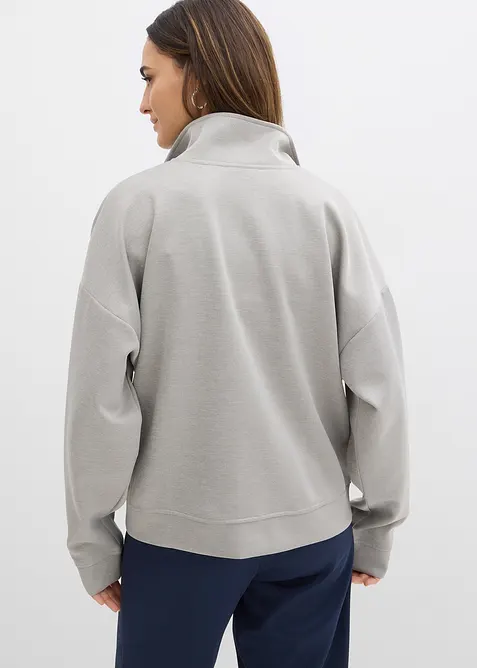 Trikåjacka med dragkedja i neopren, bonprix