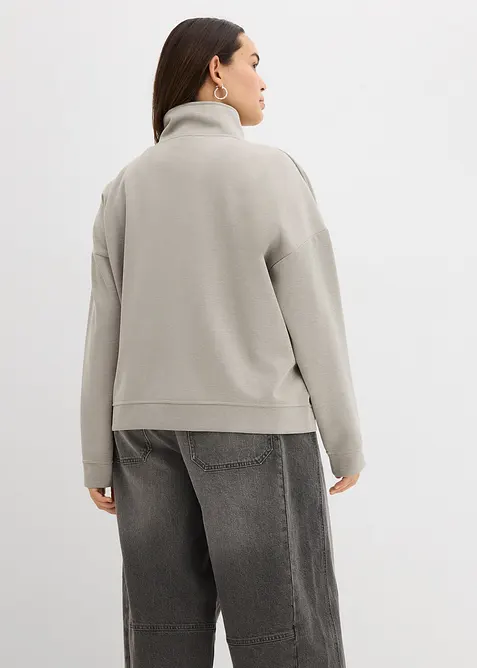 Trikåjacka med dragkedja i neopren, bonprix