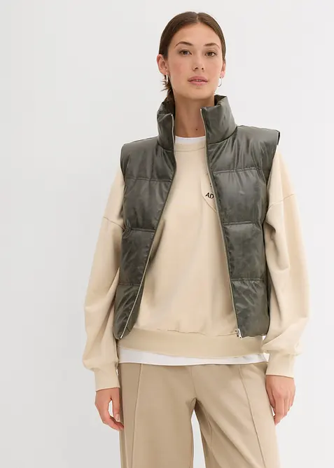 Täckväst i skinnimitation, bonprix