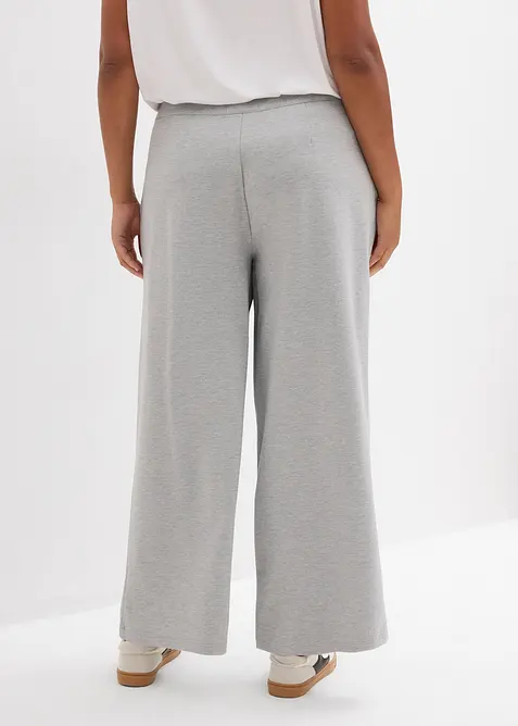 Avslappnad byxa med vida ben i viskosmix, bonprix