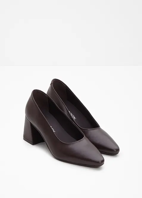 Pumps av skinn, bonprix