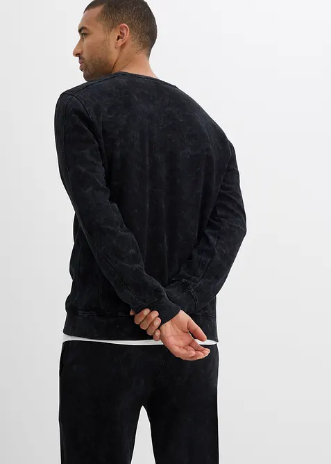 Sweatshirt med tvättad look i ekologisk bomull, bonprix