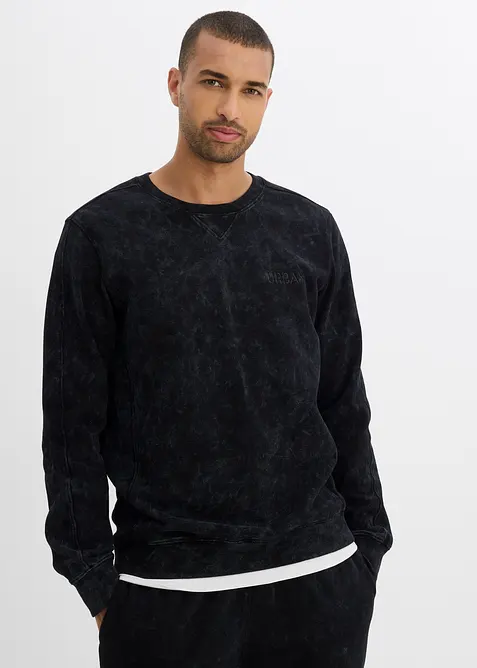 Sweatshirt med tvättad look i ekologisk bomull, bonprix