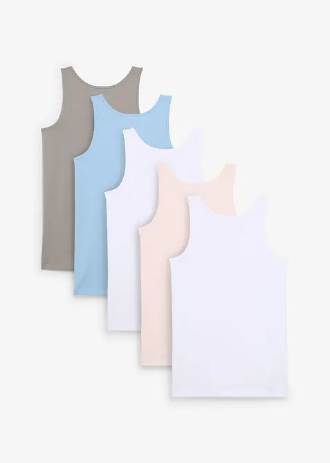 Linne med mjuk bomull och satinrosett (5-pack), bonprix