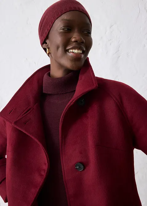 Finstickad mössa med merinoull, bonprix