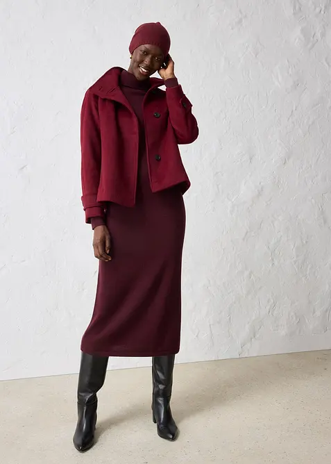 Finstickad mössa med merinoull, bonprix