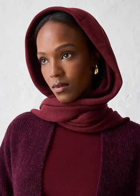 Finstickad halsduk med merinoull, bonprix