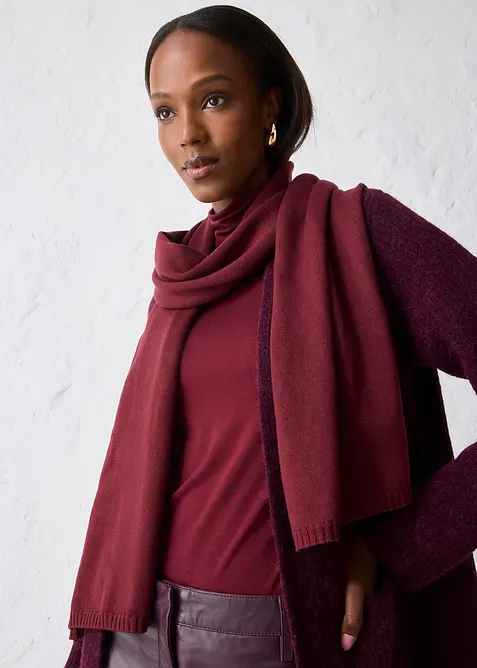 Finstickad halsduk med merinoull, bonprix