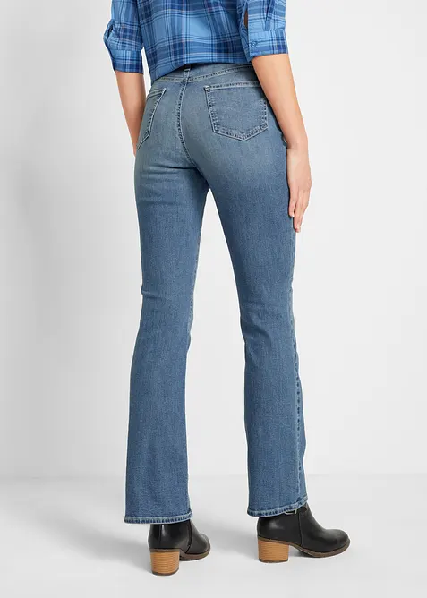 Bootcut Jeans Mid Waist, ekologisk bomull, bonprix