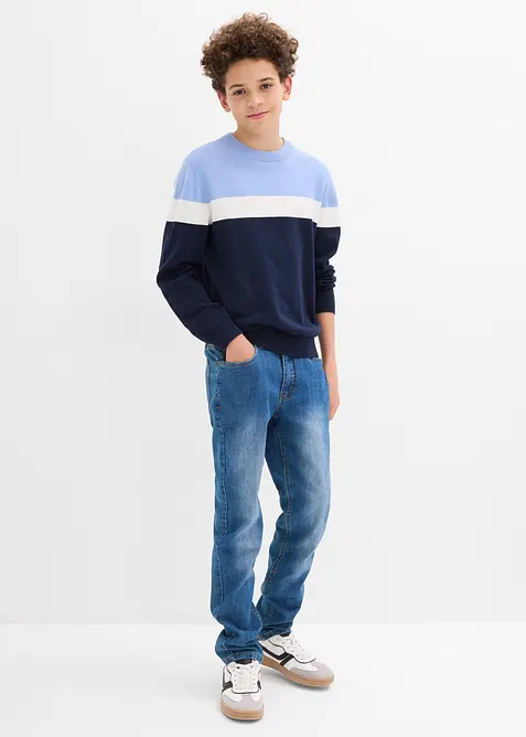 Finstickad tröja i ren bomull för barn, bonprix