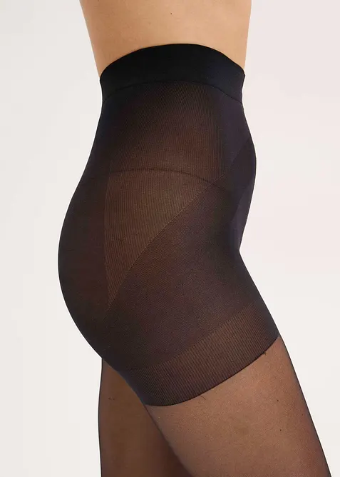 Formande, halvtransparent strumpbyxa med push up-effekt + bekväm midja, 30 DEN, bonprix