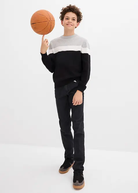 Finstickad tröja i ren bomull för barn, bonprix