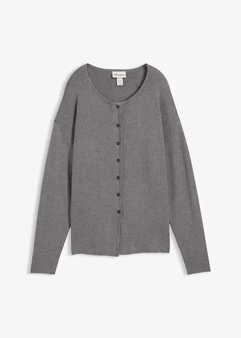 Stickad kofta i insvängd modell av viskosmix, bonprix