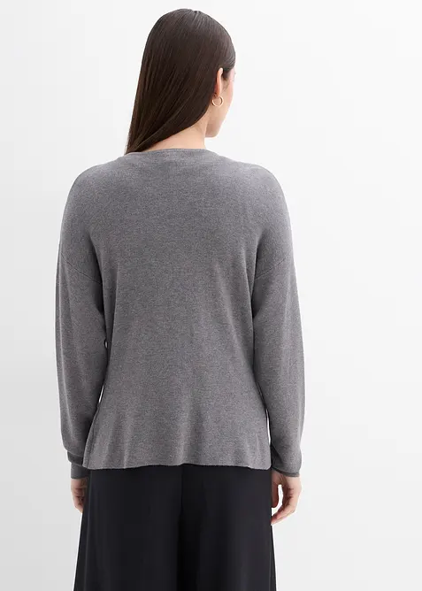 Stickad kofta i insvängd modell av viskosmix, bonprix