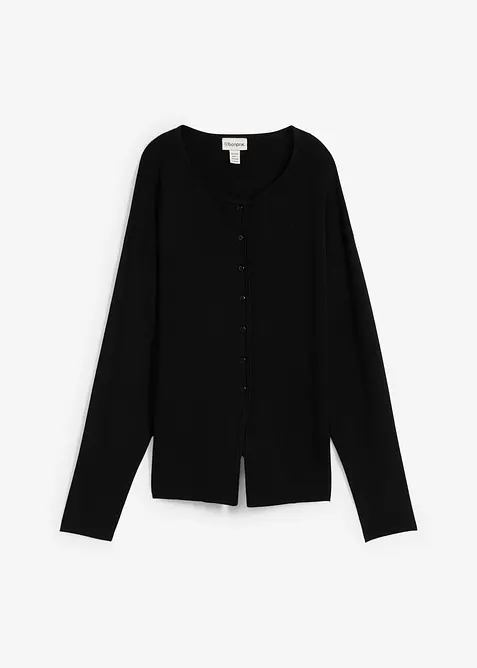 Stickad kofta i insvängd modell av viskosmix, bonprix