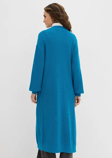 Stickad långkofta med nedhasade axlar, bonprix