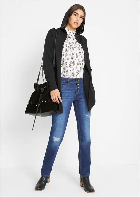 Lång munkjacka i bomullsmix, bonprix