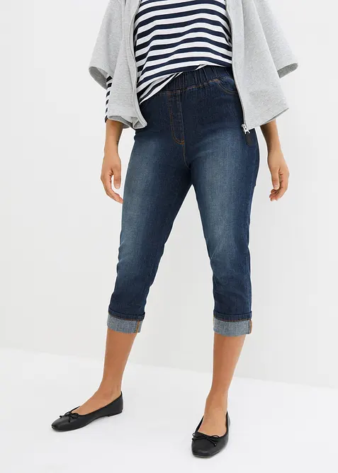 Slim Fit Jeans, Mid Waist, med bomull, bonprix