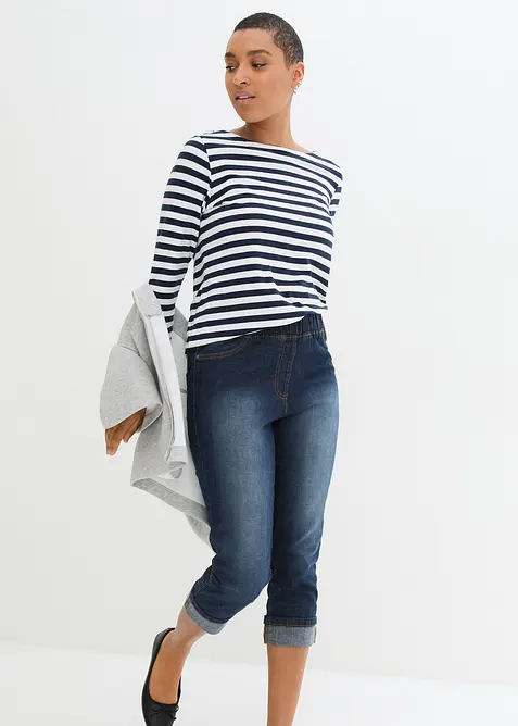 Slim Fit Jeans, Mid Waist, med bomull, bonprix