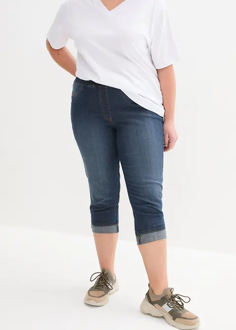 Slim Fit Jeans, Mid Waist, med bomull, bonprix