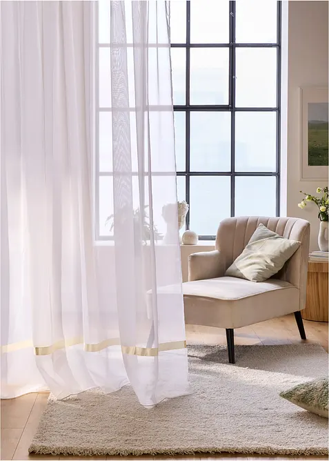 Gardinlängd med satinband, bonprix