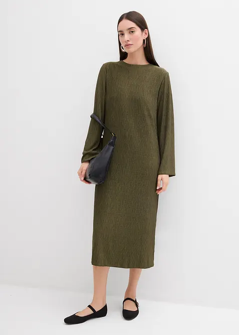 Midiklänning av strukturmaterial, bonprix