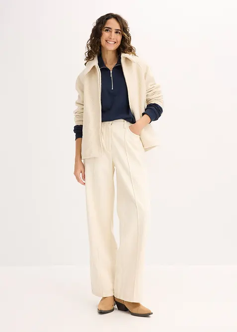 Oversizesweatshirt med dragkedja, bonprix