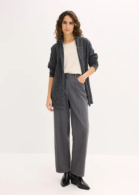 Fluffig cardigan i lurvigt material, bonprix