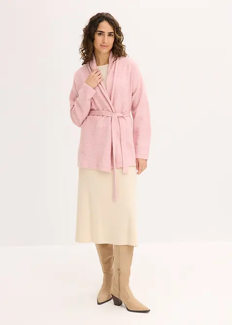 Fluffig cardigan i lurvigt material, bonprix