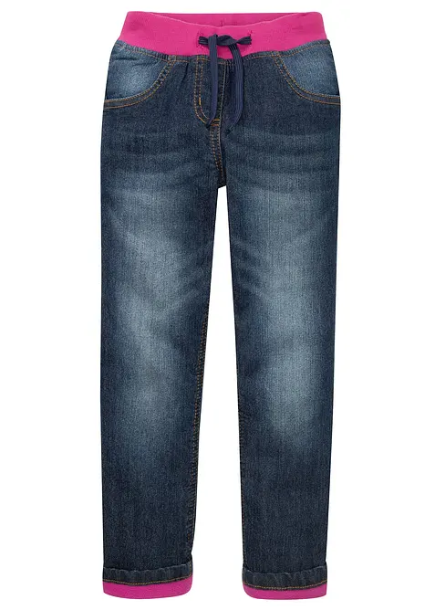 Sk&ouml;na jeans med fleecefoder, bonprix