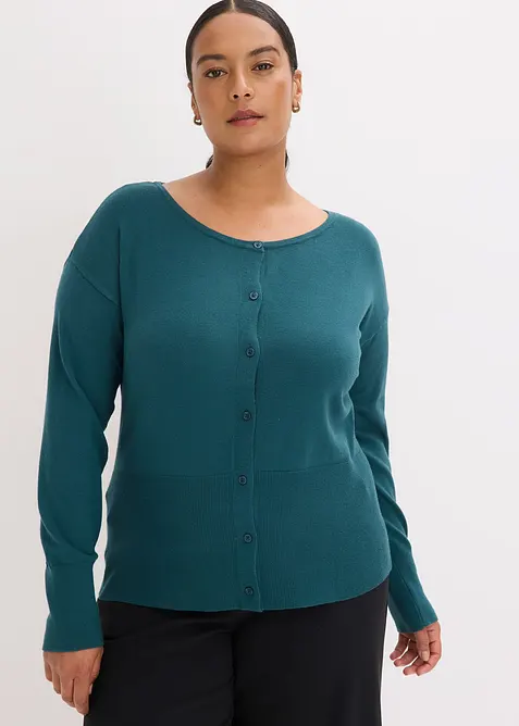 Finstickad cardigan av viskos med mjukt fall, bonprix