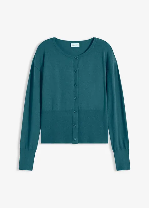 Finstickad cardigan av viskos med mjukt fall, bonprix